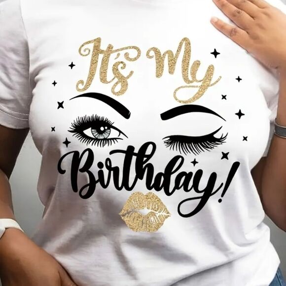BIRTHDAY Graphic Print T-Shirt - It's My Birthday - Picture 9 of 9